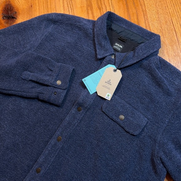 Prana Other - Prana Incrediwool Overshirt Mens XXL Blue Stormy Night Heather Shacket NWT